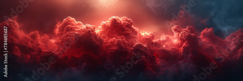Majestic Red and Blue Cloudscape with Dramatic Lighting