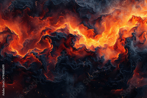 Intense Fiery Lava Flow Texture Captured in Vivid Detail