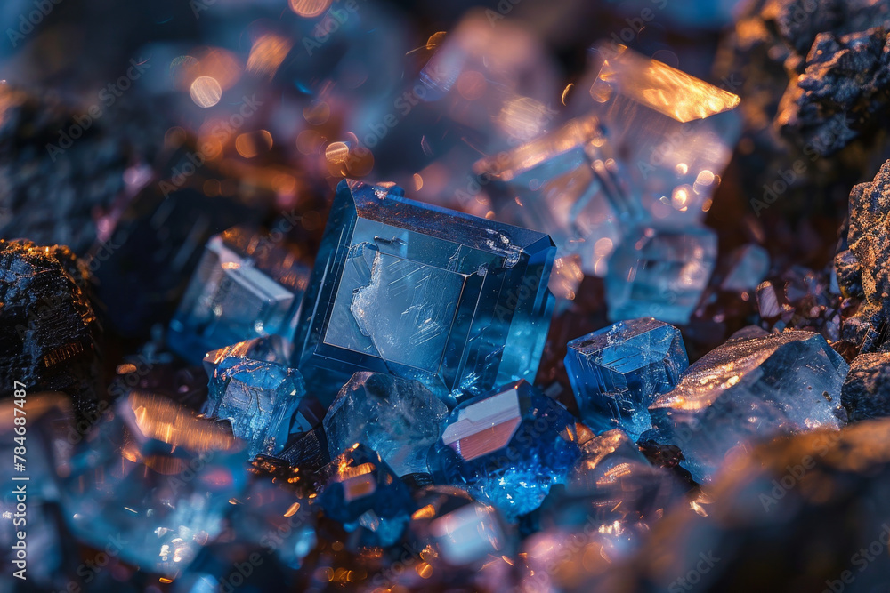 Mesmerizing Macro Shot of Shimmering Crystals in Vivid Colors