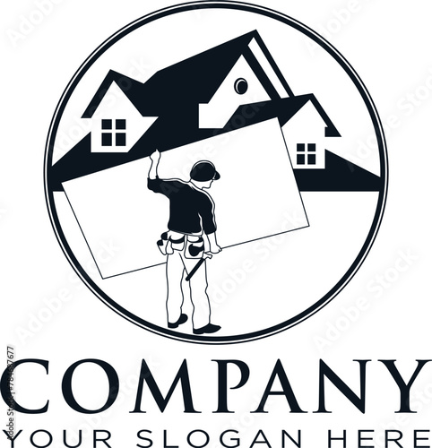 dry wall services logo template