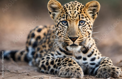 Close up Leopard Portrait black and white 