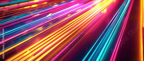 Velocity of Light: Abstract Motion in Futuristic Blue - Blurred Lines, Dynamic Energy, and Neon Glow
