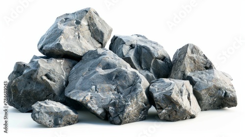 rocks on white background generative ai