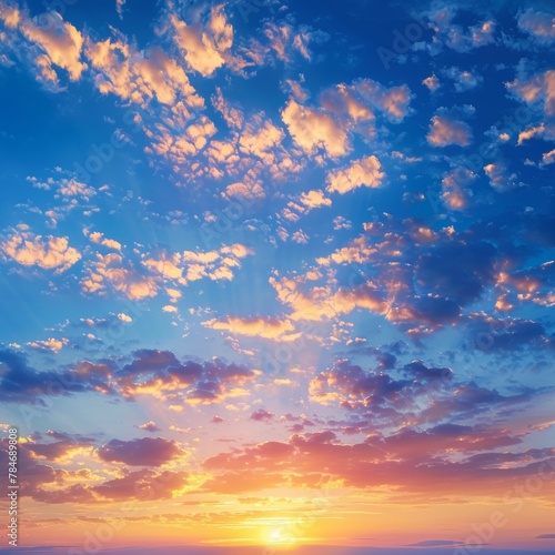 beautiful sunset sky with clouds