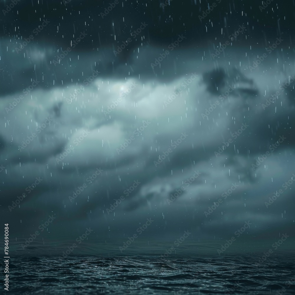 night sky and clouds and rain in sea night sky and clouds and rain in sea