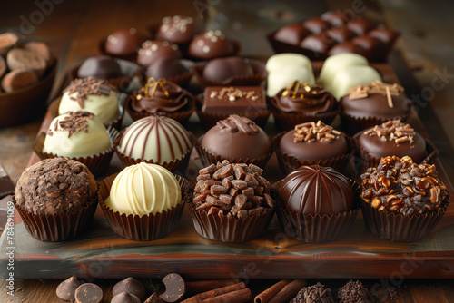 Tempting display of decadent chocolate confections, from truffles to bonbons, a cocoa lover's dream come true-1