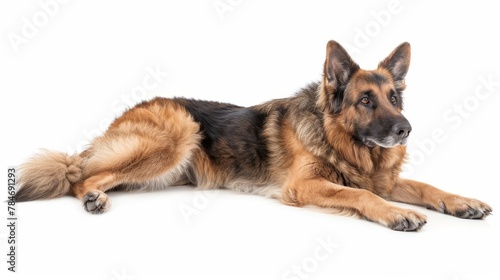 shepherd dog on white background generative ai