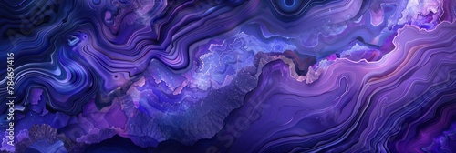 A banner featuring a majestic blend of purple geode textures, ideal for enhancing the aesthetic of a creative studio or as a mystical book cover design.