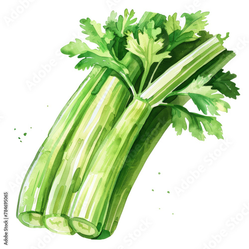 vegetable - Palatable.Celery.illustration  .watercolor