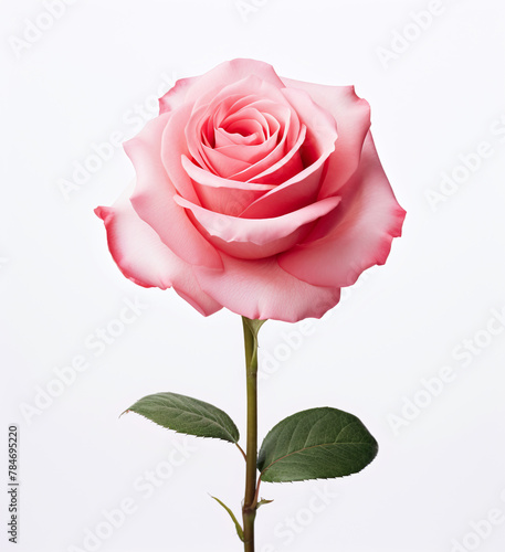 Wallpaper Mural A pink rose isolated on a white background Torontodigital.ca
