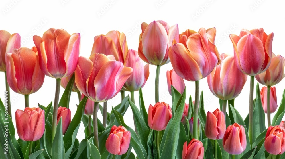 tulips on white background generative ai tulips on white background generative ai