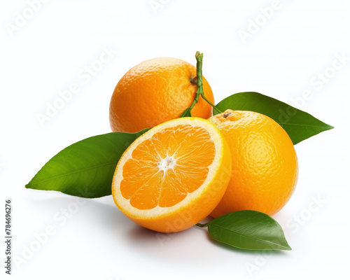 Fresh oranges isolated on a white background