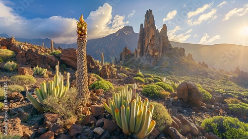 On the island of Tenerife, in Spain's Teide National Park, a unique plant called Tower of Jewels grows. photo
