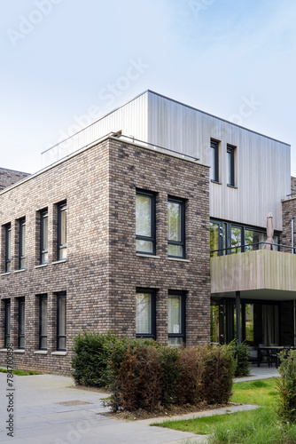 Modern apartment building in suburban green area Dousberg in Maastricht in The Netherlands