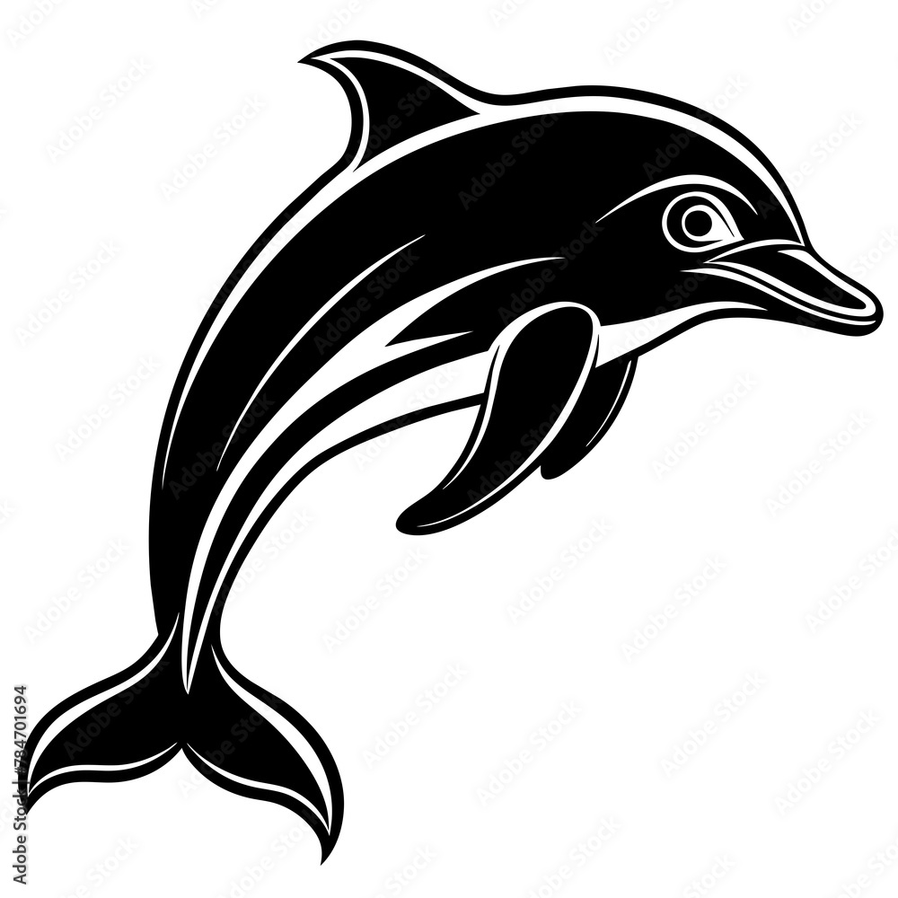 Naklejka premium dolphin isolated on white