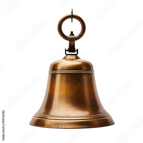 A golden bell isolated on a transparent background