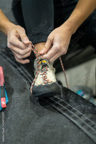 Person climbing shoes