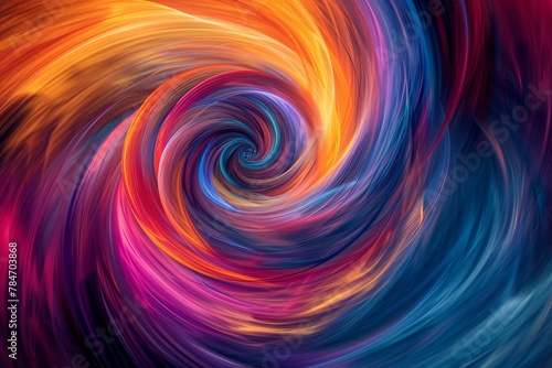 This image showcases a vibrant and dynamic swirl of colors, Abstract swirling colors representing a futuristic wind storm, AI Generated