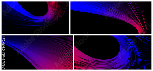 Distorted and deformed lines vector abstract background, curvature of space, 3D linear flow curve shape, science fiction.