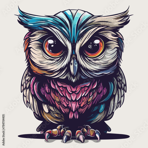 Vector illustration of an owl. Hand-drawn illustration for tattoo or t-shirt design.