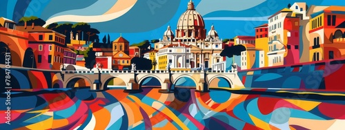 Abstract rome city illustration © JovialFox