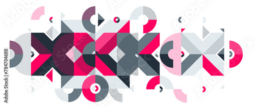 Abstract geometric vector background, Memphis style wallpaper design, trendy retro art, modern style design.