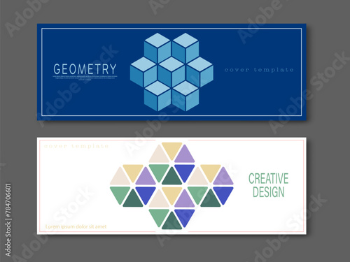 A set of creative templates for the design of a poster, banner, poster, cover or postcard. Corporate style layout. The idea of the interior, prints and decorations. Layout for creative design