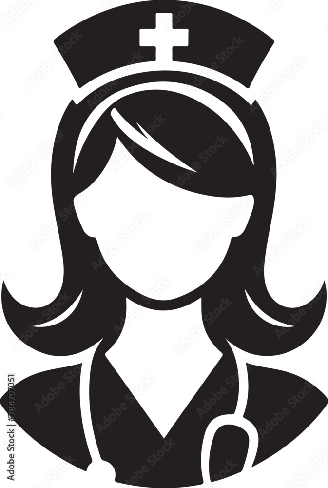 Fototapeta premium Best Nurse Icon vector, Silhouette, illustration. 