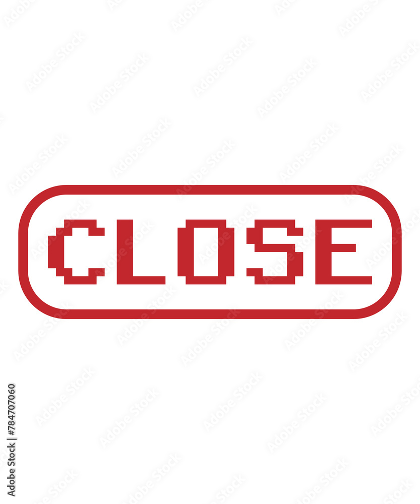 close text label illustration close text label illustration