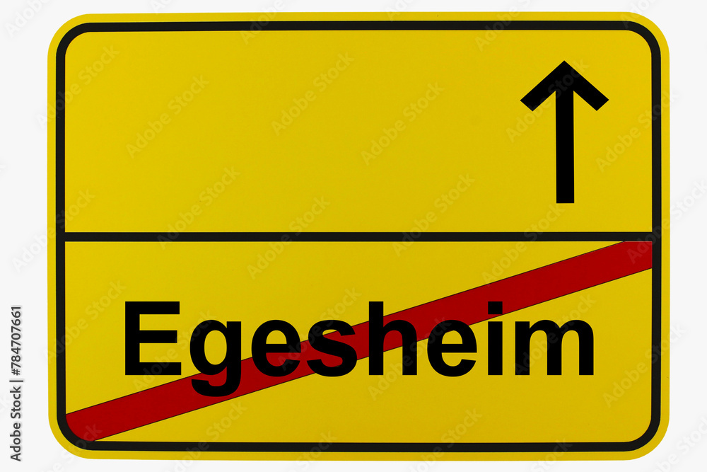 Fototapeta premium Illustration eines Ortsausgangsschildes von Egesheim in Baden-Württemberg 