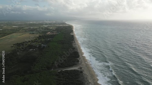 Aerial video of the coastline of Nicotera, Italy photo