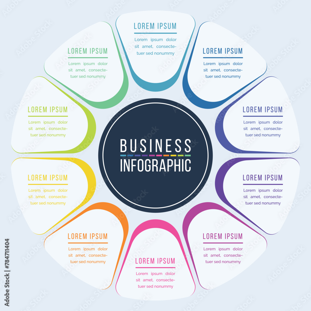 Infographic business design 10 steps, objects, elements or options infographic template for business information Infographic business design 10 steps, objects, elements or options infographic template for business information