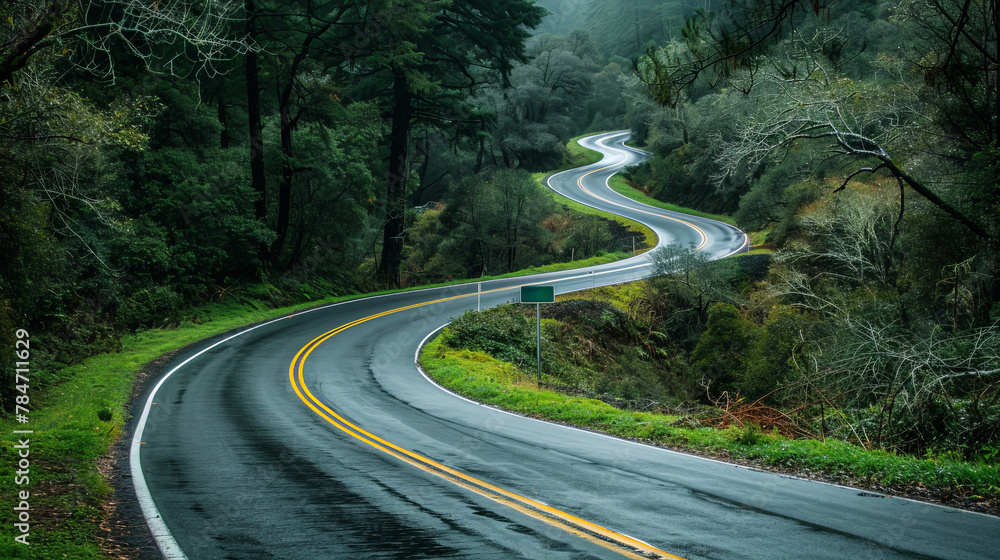 winding road in the forest and mountains winding road in the forest and mountains