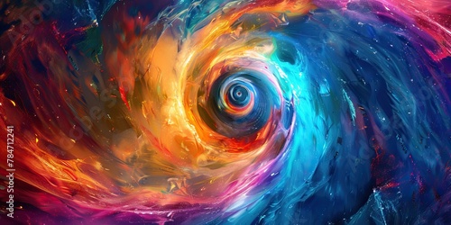 Vibrant abstract cosmic swirl with colors