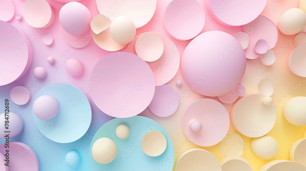 Soft pastel spheres creating a soothing backdrop