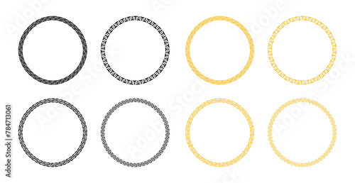 round frame vector set - black and gold (artwork 1)