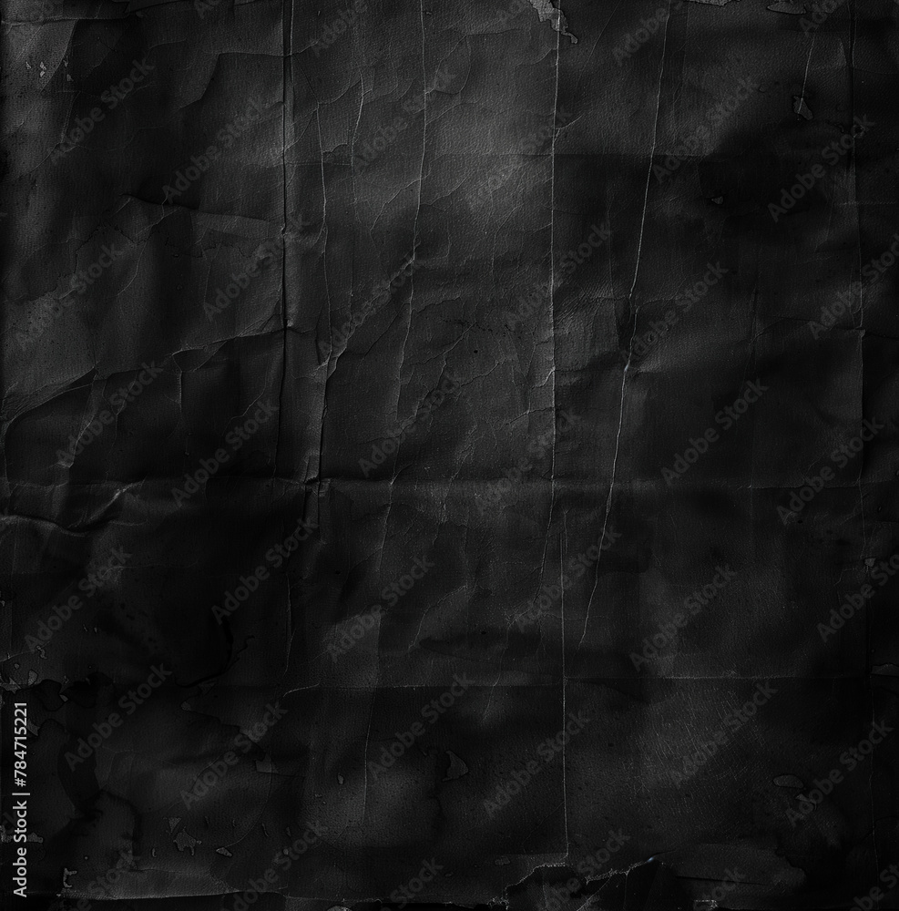 ai generated, crumpled paper surface with dark paint or ink on it, flat ...