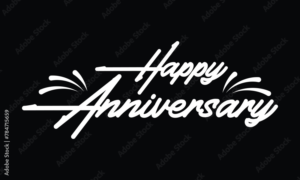 Happy Anniversary card. Beautiful greeting banner poster calligraphy ...