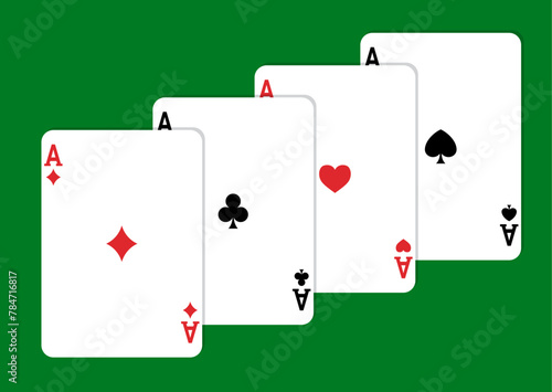 vector set of playing cards. four aces © FreeSoulProduction