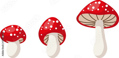vector cute cartoon fly agaric mushrooms © FreeSoulProduction