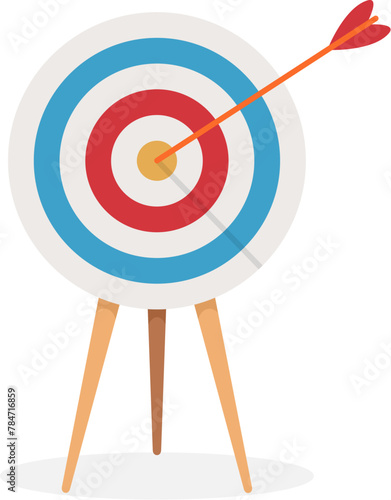 vector target with arrow, on a tripod
