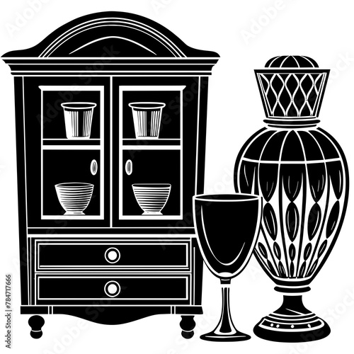 Wooden and glass tabletops vector