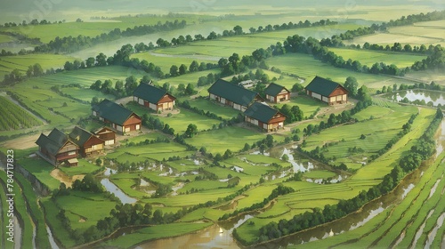 Anime scenery countryside 