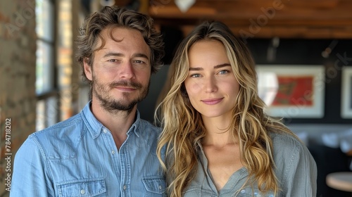 A Man and a Woman Standing Next to Each Other