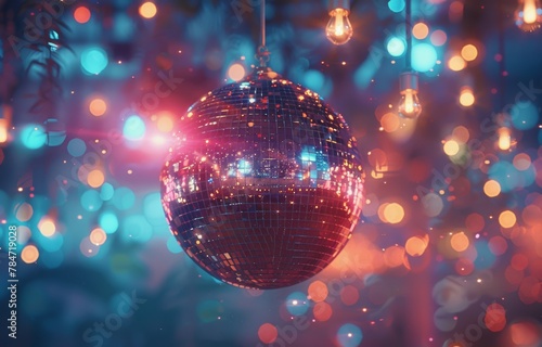 Shiny Disco Ball Hanging From String