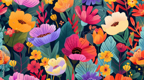 colorful floral background wallpaper © Taia