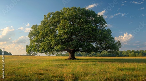 Lone Tree in Field With Mountains in Background