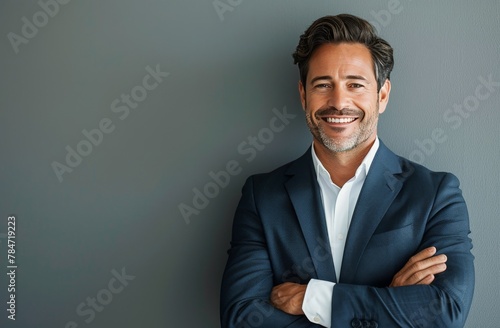 Smiling Man in Black Jacket and White Shirt