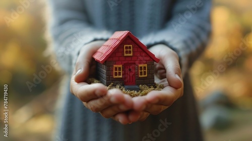 Person Holding Small House in Hands