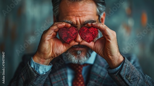 Man Holding Two Hearts